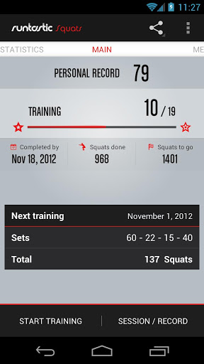 runtastic Squats Pro Start Training