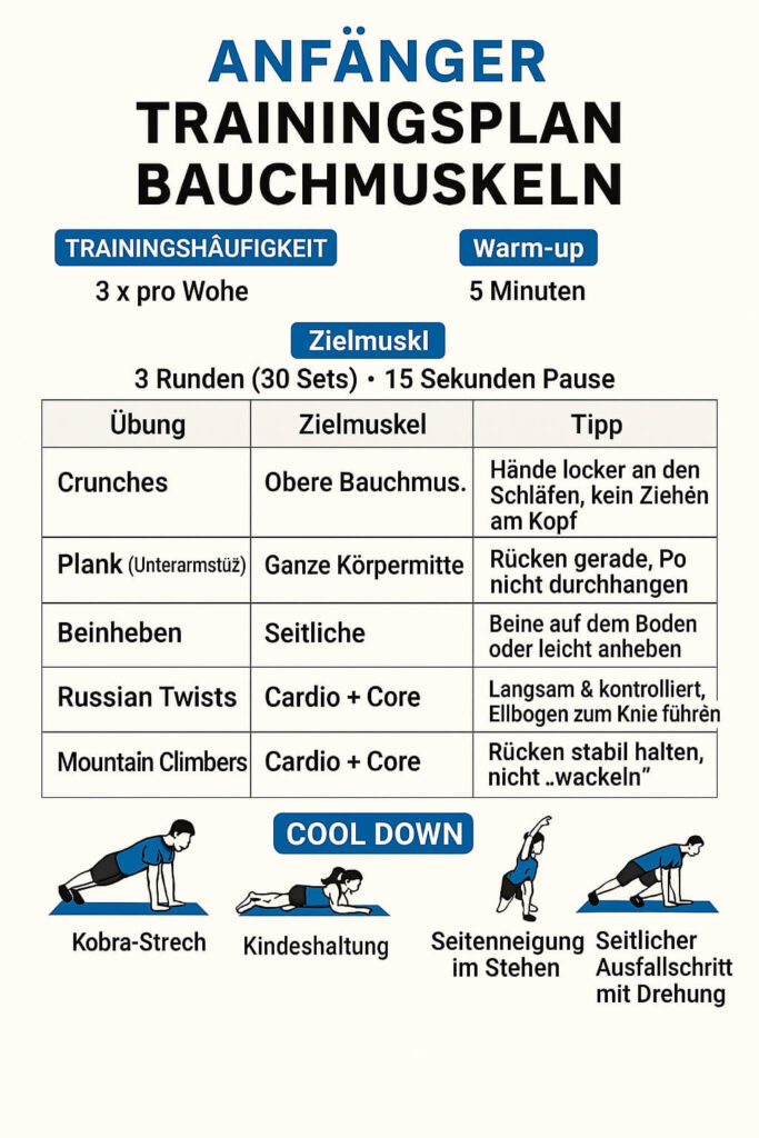 Anfänger Trainingsplan Bauchmuskeln-1
